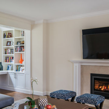 Family Room with Built in Work Space