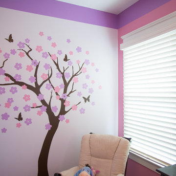 Nursery/ Little Girl's Room - Pink/Purple w/ Tree Decal