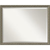 Parisian Silver Beveled Wood Bathroom Wall Mirror - 30 x 24 in.