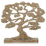 StyleCraft - Vintage Tree Of Life Natural Wood Carved Table Top Sculpture - Bring all kinds of good energy into the home with this natural carved wood tree of life sculpture. This intricate and sizable piece is carved out of mango wood and treated in a light wash to maintain the wood's natural coloring. The scale and mystical subject matter makes this sculpture worthy of prominent display and thoughtful contemplation in the living room or dining room.