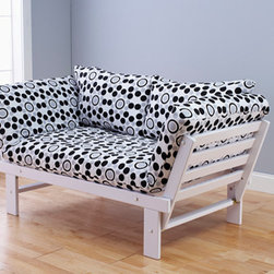 Elite White Futon Lounger in Well Rounded - Sofas