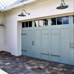 Gooseneck light above garage door best size and placement