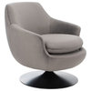 Safavieh Couture Citrine Velvet Swivel Accent Chair, Dark Grey/Black