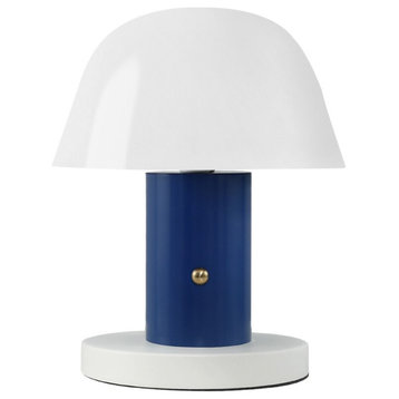 Creative Designer Touch Switch Semicircle Table Lamp, Blue