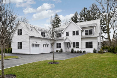 Inspiration for a transitional exterior home remodel in New York