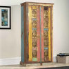 Chesterhill Brass Buddha Rustic Reclaimed Wood Armoire With Shelves