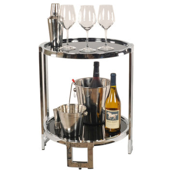 Anne Home Round End Table Bar Cart Serving Cart
