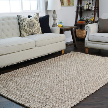 Savannah Hand-Woven Jute Rug, Silver/Ivory