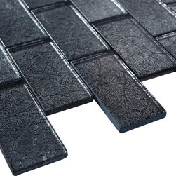 2x4 Glossy Glitter Silver Sky Subway Glass Mosaic Tiles - Home Accessories & Decor