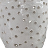 Modern Pierced Ivory White Ceramic Egg Vase 2-Piece Set