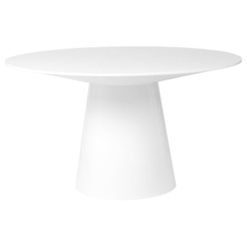 The Garrett Dining Table, 53", Contemporary, Round, White
