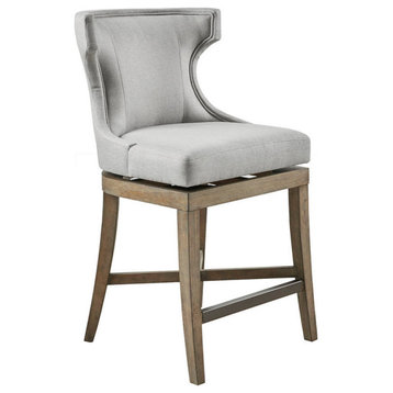Madison Park Carson Counter Stool With Swivel Seat, Light Gray