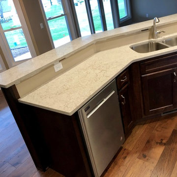 New Home-Geneseo, IL Koch Cabinets Birch Mocha Gray Lagoon MSI Quartz