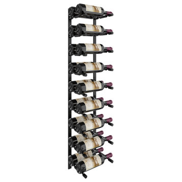 Vino Pins Flex 45 (wall mounted metal wine rack), Matte Black, 18 Bottles