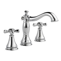 Delta Cassidy Two Handle Wide Spread Lavatory w/ Metal Pop-Up - Bathroom Sink Faucets