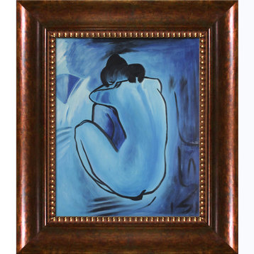 La Pastiche Blue Nude with Verona Cafe Frame, 12" x 14"