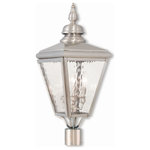 Livex Lighting - Livex Lighting 20433-91 Cambridge - Three Light Outdoor Post-Top Lantern - This stylish antique brass outdoor post top lanterCambridge Three Ligh Brushed Nickel Clear *UL Approved: YES Energy Star Qualified: n/a ADA Certified: n/a  *Number of Lights: Lamp: 3-*Wattage:60w Candelabra Base bulb(s) *Bulb Included:No *Bulb Type:Candelabra Base *Finish Type:Brushed Nickel