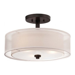 Smoked Iron Finish Minka Lavery Parsons Studio 3 Light Semi Flush Mount - Lighting