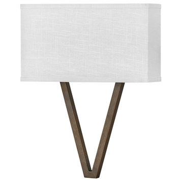 Hinkley Vector Off White 41504Wl Two Light Sconce, Walnut