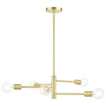 Livex Lighting - Livex Lighting Bannister, 5 Light Chandelier, Satin Brass Finish, Antique Brass - Simplicity and attention to detail are the key eleBannister 5 Light Ch Satin BrassUL: Suitable for damp locations Energy Star Qualified: n/a ADA Certified: n/a  *Number of Lights: 5-*Wattage:60w Medium Base bulb(s) *Bulb Included:No *Bulb Type:Medium Base *Finish Type:Satin Brass