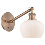 Innovations Lighting - Innovations Lighting 317-1W-AC-G91 Fenton, 1 Light Wall In Art Nouveau S - The Fenton 1 Light Sconce is part of the BallstonFenton 1 Light Wall  Antique CopperUL: Suitable for damp locations Energy Star Qualified: n/a ADA Certified: n/a  *Number of Lights: 1-*Wattage:100w Incandescent bulb(s) *Bulb Included:No *Bulb Type:Incandescent *Finish Type:Antique Copper