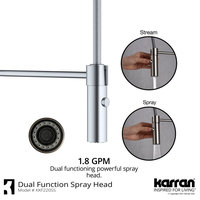 Karran All-in-One Farmhouse Quartz 34" Single Bowl Sink, Black With Faucet