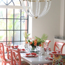 Colorful Coral Florida Dining Room