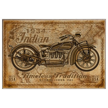 Indian Map, Birch Wood Print