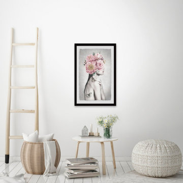 "Pink Flower Turban" Framed Painting Print