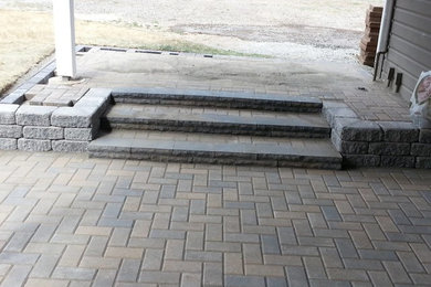 paver patio with steps