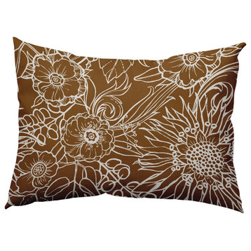 14" x 20" Zentangle Decorative Indoor Pillow, Brown