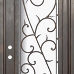 Bellagio 36x96 Wrought Iron Single Door 14 Gauge Steel - Front Doors