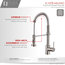 Single-Handle Pull-Down Sprayer Kitchen Faucet with Spring Design