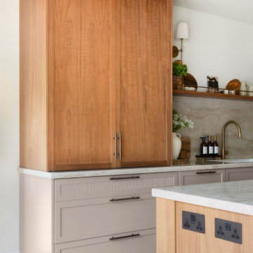 Refined & Luxurious Walnut Lay-On Slim Shaker Reeded Detail Kitchen