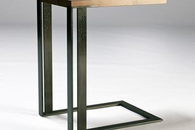 Metal and timber Side Table