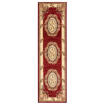 Safavieh Lyndhurst Collection LNH328 Rug, Red/Ivory, 2'3" X 8'