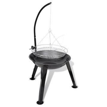 vidaXL Charcoal Barbecue Charcoal Grill BBQ Grill for Outdoor Camping Picnic