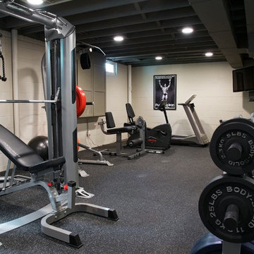 Slabaugh Remodeling Best Basement Ever Contemporary-Rustic Finished Basement