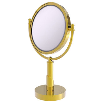 Soho 8" Vanity Top Make-Up Mirror 4X Magnification, Polished Brass