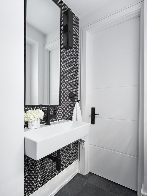 Moderne Gästetoilette & Gäste-WC mit Schieferboden: Ideen für Gästebad