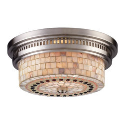 Elk Lighting - Chadwick Satin Nickel Two Light Flush Mount Fixture - Flush-mount Ceiling Lighting
