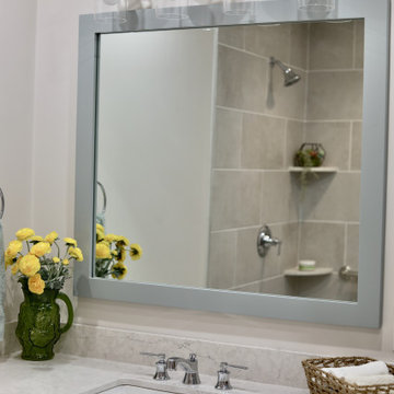 Closet transformed into additional bathroom!