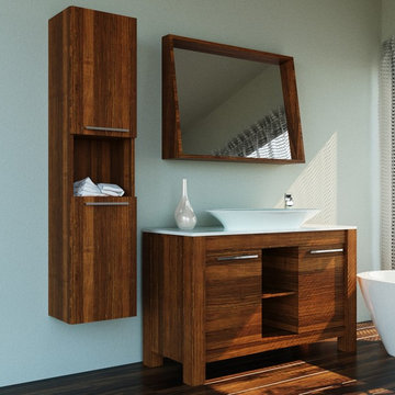 Pageo 48 inch Wall Mounted Bathroom Vanity with Vessel Sink