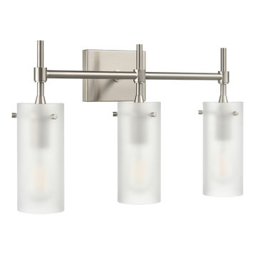 Effimero 3-Light Wall Sconce, Brushed Nickel With Frosted Glass