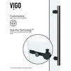 VIGO 60x66 Elan Adjustable Frameless Sliding Tub Door, Matte Black