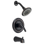 Designers Impressions - Oil Rubbed Bronze Tub/Shower Combo Faucet With Multi-Setting Shower Head - Single Handle Design