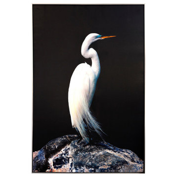 Heron Silhouette SigH Framed Canvas Print, 40"Wx60"H2"D
