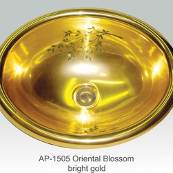 Full Gold & Platinum Decorations by Atlantis Porcelain Art - Bathroom Sinks