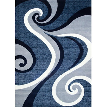 Persian Rugs Modern Trendz Collection 0327, Blue, 7'10"x10'6"