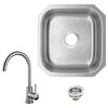 18-Gauge Stainless Steel Single Bowl Bar Sink With Gooseneck Kitchen Faucet